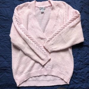 Snuggly pale pink sweater